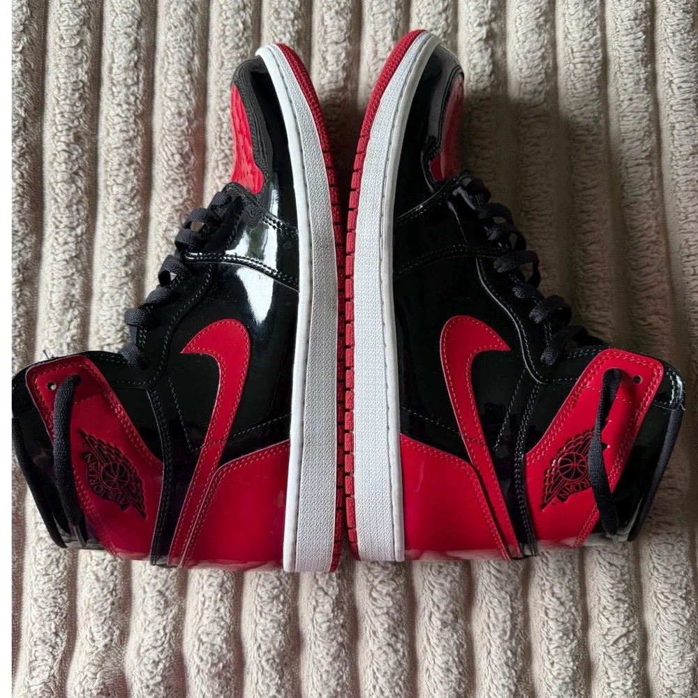 Nike Air Jordan 1 Retro High OG Patent Bred Black Red 555088-063 Mens 11